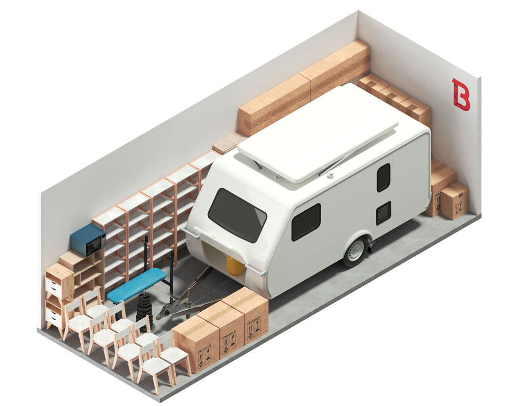 3m x 8m CARAVAN & GOODS